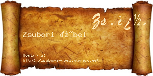 Zsubori Ábel névjegykártya